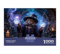 Jigsaw for Adults 1000 Pieces Wizard Cat Casting Magic Teenager Puzzles Hands-on Game Presents for Women Christmas Birthday Gifts 52x38cm/1000pcs