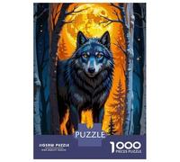 Jigsaw for Adults 1000 Pieces Wolf Forest Full Moon Puzzles for Adults DIY Toys Analysis And Logic Gifts for Friends And Family 38x26cm/1000pcs