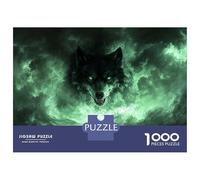 Jigsaw for Adults 1000 Pieces Wolf in Green Storm Jigsaw for Adults Relax Games Analysis And Logic Unique Birthday And Xmas Gifts 70x50cm/1000pcs