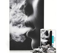 Jigsaw for Adults 1000 Pieces Woman Exhaling Smoke, Educational Toy, But Fun And Humorous, with Matching Poster And Trivia Sheet 50x75cm