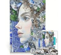 Jigsaw for Adults 1000 Pieces Woman with Floral And Architectural Details, Educational Toy, But Fun And Humorous, with Matching Poster And Trivia Sheet 50x75cm