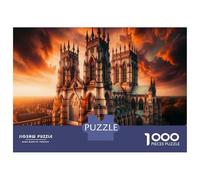 Jigsaw for Adults 1000 Pieces York Minster Cathedral, UK Puzzles for Adults DIY Toys Analysis And Logic Gifts for Friends And Family 38x26cm/1000pcs