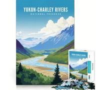 Jigsaw for Adults 1000 Pieces Yukon-Charley Rivers National Preserve Exact Edge Art Brain Boosting Play Quiet Play Game Birthday Art Play(38x26cm)
