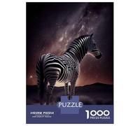 Jigsaw for Adults 1000 Pieces Zebra Under Milky Way Teenager Puzzles Hands-on Game Presents for Women Christmas Birthday Gifts 52x38cm/1000pcs