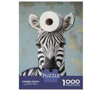 Jigsaw for Adults 1000 Pieces Zebra with Toilet Paper Puzzles for Adults Hands-on Game Analysis And Logic Unique Birthday And Xmas Gifts 70x50cm/1000pcs