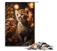 Jigsaw for Adults 1000pcs Piece Magic Fantasy Cheetah Cub Puzzles Games Toys Gift Suitable for Desktop Decoration 75x50cm
