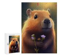Jigsaw for Adults 300 PCS Capybara Flower Jigsaw Puzzles for Adults Analysis And Logic Train Your Brain And Hands Toy Intellectual Game 300 PCS