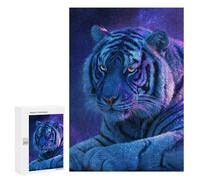 Jigsaw for Adults 300 PCS Glowing Tiger Art Print Jigsaw Puzzles for Adults Family Activities Train Your Brain And Hands Unique Challenge Game 300 PCS