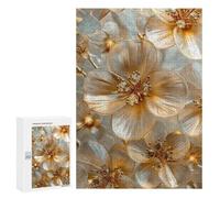 Jigsaw for Adults 300 PCS Golden Flowers Blossom Jigsaw Puzzles for Adults Analysis And Logic Train Your Brain And Hands Toy Intellectual Game 300 PCS