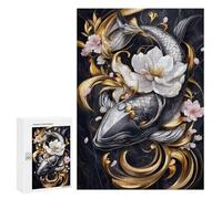 Jigsaw for Adults 300 PCS Koi Fish with Cherry Blossoms Animal Jigsaw Puzzles for Adults Analysis And Logic Train Your Brain And Hands Toy Intellectual Game 300 PCS