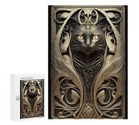 Jigsaw for Adults 300 PCS Lord Cat Golden Art Deco Jigsaw Puzzles for Adults Analysis And Logic Train Your Brain And Hands Toy Intellectual Game 300 PCS