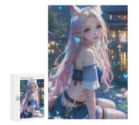 Jigsaw for Adults 300 PCS Moonlit Fox Eared Girl Jigsaw Puzzles for Adults Analysis And Logic Train Your Brain And Hands Toy Intellectual Game 300 PCS