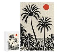 Jigsaw for Adults 300 PCS Palm Tree Sunset Silhouette Jigsaw Puzzles for Adults Analysis And Logic Train Your Brain And Hands Toy Intellectual Game 300 PCS
