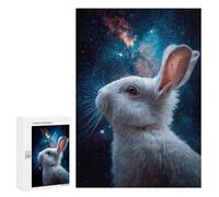 Jigsaw for Adults 300 PCS Space Bunny Celestial Tail Jigsaw Puzzles for Adults Family Activities Train Your Brain And Hands Unique Challenge Game 300 PCS