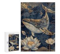 Jigsaw for Adults 300 PCS Whale Lotus Fantasy Artwork Jigsaw Puzzles for Adults Family Activities Train Your Brain And Hands Unique Challenge Game 300 PCS