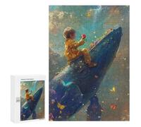 Jigsaw for Adults 300 PCS Whale Ride Fantasy Art Jigsaw Puzzles for Adults Family Activities Train Your Brain And Hands Unique Challenge Game 300 PCS