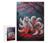 Jigsaw for Adults 300 PCS White Kitsune Fox Jigsaw Puzzles for Adults Analysis And Logic Train Your Brain And Hands Toy Intellectual Game 300 PCS