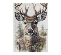 Jigsaw for Adults 38x26cm/1000pcs Deer Face Nature Animal Puzzle for Adults Brain Teaser Game Home Decoration Unique Birthday And Xmas Gifts 38x26cm/1000pcs