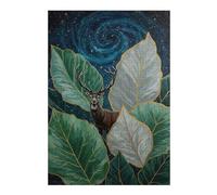Jigsaw for Adults 38x26cm/1000pcs Deer in Leaves Under Starry Sky Puzzle for Adults Brain Teaser Game Home Decoration Unique Birthday And Xmas Gifts 38x26cm/1000pcs