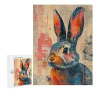 Jigsaw for Adults 500 PCS Abstract Rabbit Art Print Jigsaw Puzzles for Adults Family Activities Train Your Brain And Hands Unique Challenge Game 500 PCS