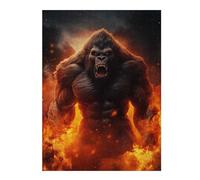 Jigsaw for Adults 500 PCS Angry Evil Gorilla Fire Jigsaws for Adults Anti-Stress Toys But Fun And Humorous Fun Activities at Home 500 PCS