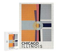 Jigsaw for Adults 500 PCS Chicago Illinois Poster Jigsaw Puzzles for Adults Analysis And Logic Train Your Brain And Hands Toy Intellectual Game 500 PCS