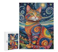 Jigsaw for Adults 500 PCS Colorful Abstract Cat Art Jigsaw Puzzles for Adults Analysis And Logic Train Your Brain And Hands Toy Intellectual Game 500 PCS