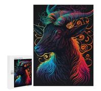 Jigsaw for Adults 500 PCS Colorful Goat Wall Art Print Jigsaw Puzzles for Adults Analysis And Logic Train Your Brain And Hands Toy Intellectual Game 500 PCS