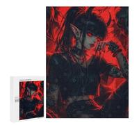 Jigsaw for Adults 500 PCS Demon Girl with Red Eyes Jigsaw Puzzles for Adults Analysis And Logic Train Your Brain And Hands Toy Intellectual Game 500 PCS