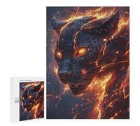 Jigsaw for Adults 500 PCS Flaming Leopard Artwork Jigsaw Puzzles for Adults Family Activities Train Your Brain And Hands Unique Challenge Game 500 PCS