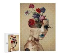 Jigsaw for Adults 500 PCS Floral Head Woman Art Print Jigsaw Puzzles for Adults Analysis And Logic Train Your Brain And Hands Toy Intellectual Game 500 PCS