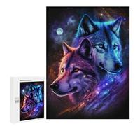 Jigsaw for Adults 500 PCS Galactic Wolf Duo T-Shirt Jigsaw Puzzles for Adults Analysis And Logic Train Your Brain And Hands Toy Intellectual Game 500 PCS