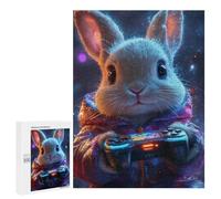 Jigsaw for Adults 500 PCS Gaming Bunny with Controller Jigsaw Puzzles for Adults Analysis And Logic Train Your Brain And Hands Toy Intellectual Game 500 PCS