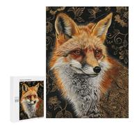 Jigsaw for Adults 500 PCS Gilded Fox Art Print Jigsaw Puzzles for Adults Family Activities Train Your Brain And Hands Unique Challenge Game 500 PCS
