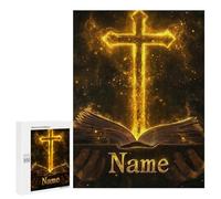 Jigsaw for Adults 500 PCS Glory Cross Bible Cover Jigsaw Puzzles for Adults Family Activities Train Your Brain And Hands Unique Challenge Game 500 PCS