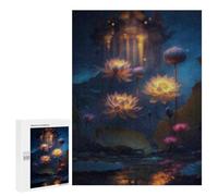 Jigsaw for Adults 500 PCS Glowing Lotus Pond Scene-1 Jigsaw Puzzles for Adults Analysis And Logic Train Your Brain And Hands Toy Intellectual Game 500 PCS