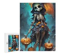 Jigsaw for Adults 500 PCS Halloween Skeleton Jigsaw Puzzles for Adults Analysis And Logic Train Your Brain And Hands Toy Intellectual Game 500 PCS