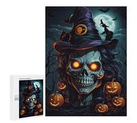 Jigsaw for Adults 500 PCS Halloween Witch with Pumpkins-2 Jigsaw Puzzles for Adults Analysis And Logic Train Your Brain And Hands Toy Intellectual Game 500 PCS