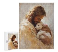 Jigsaw for Adults 500 PCS Jesus Holding Lamb Painting-7 Jigsaw Puzzles for Adults Family Activities Train Your Brain And Hands Unique Challenge Game 500 PCS