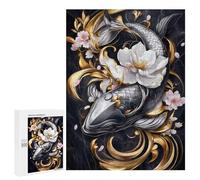 Jigsaw for Adults 500 PCS Koi Fish with Cherry Blossoms Animal Jigsaw Puzzles for Adults Analysis And Logic Train Your Brain And Hands Toy Intellectual Game 500 PCS