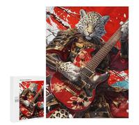 Jigsaw for Adults 500 PCS Leopard Warrior Guitarist Artwork Jigsaw Puzzles for Adults Family Activities Train Your Brain And Hands Unique Challenge Game 500 PCS