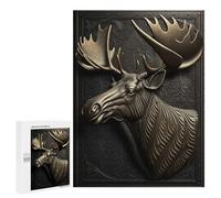 Jigsaw for Adults 500 PCS Moose Gold Relief Deco Jigsaw Puzzles for Adults Analysis And Logic Train Your Brain And Hands Toy Intellectual Game 500 PCS