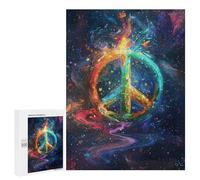 Jigsaw for Adults 500 PCS Peace Symbol Cosmic Artwork Jigsaw Puzzles for Adults Family Activities Train Your Brain And Hands Unique Challenge Game 500 PCS