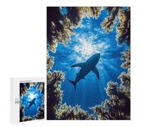 Jigsaw for Adults 500 PCS Shark Swimming Under The Sea Jigsaw Puzzles for Adults Analysis And Logic Train Your Brain And Hands Toy Intellectual Game 500 PCS