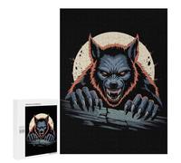 Jigsaw for Adults 500 PCS Werewolf Illustration with Moon Background Jigsaw Puzzles for Adults Analysis And Logic Train Your Brain And Hands Toy Intellectual Game 500 PCS