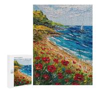 Jigsaw for Adults 500 PCS Where Poppies Meet The Waves Jigsaw Puzzles for Adults Analysis And Logic Train Your Brain And Hands Toy Intellectual Game 500 PCS