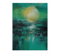 Jigsaw for Adults 52x38cm/1000pcs Emerald Horizon - Abstract Sun And Water Reflection Puzzle for Adults Brain Teaser Game Home Decoration Unique Birthday And Xmas Gifts 52x38cm/1000pcs
