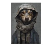 Jigsaw for Adults 52x38cm/1000pcs Wiener Dog in A Coat Puzzle for Adults Brain Teaser Game Home Decoration Unique Birthday And Xmas Gifts 52x38cm/1000pcs