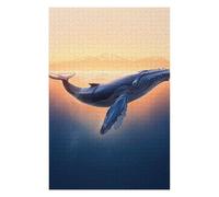 Jigsaw for Adults 75x50cm/1000pcs Humpback Whale Sunset Puzzle for Adults Brain Teaser Game Home Decoration Unique Birthday And Xmas Gifts 75x50cm/1000pcs