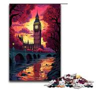 Jigsaw for Adults A Large Bell Tower Above The City 1000 Piece Wooden Puzzle for Kids Age 12 Years Up Educational Toys 1000 PCS(75x50cm)